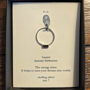 Birth Month Stacker Ring - January/Garnet